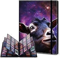 Vista 11 de Rossy Carpeta de 4 bolsillos, 400 tarjetas, álbum de colección comercial, bolsillos de doble cara, para deportes, béisbol, cerdo rosa