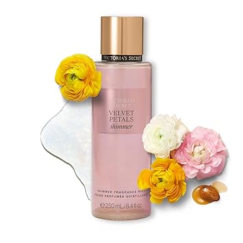 Victorias Secret Velvet Petals Shimmer Body Mist for Women, Perfume with Notes of Blooms and Almond Glaze, Womens Spray, 250 ml / 8.4 oz