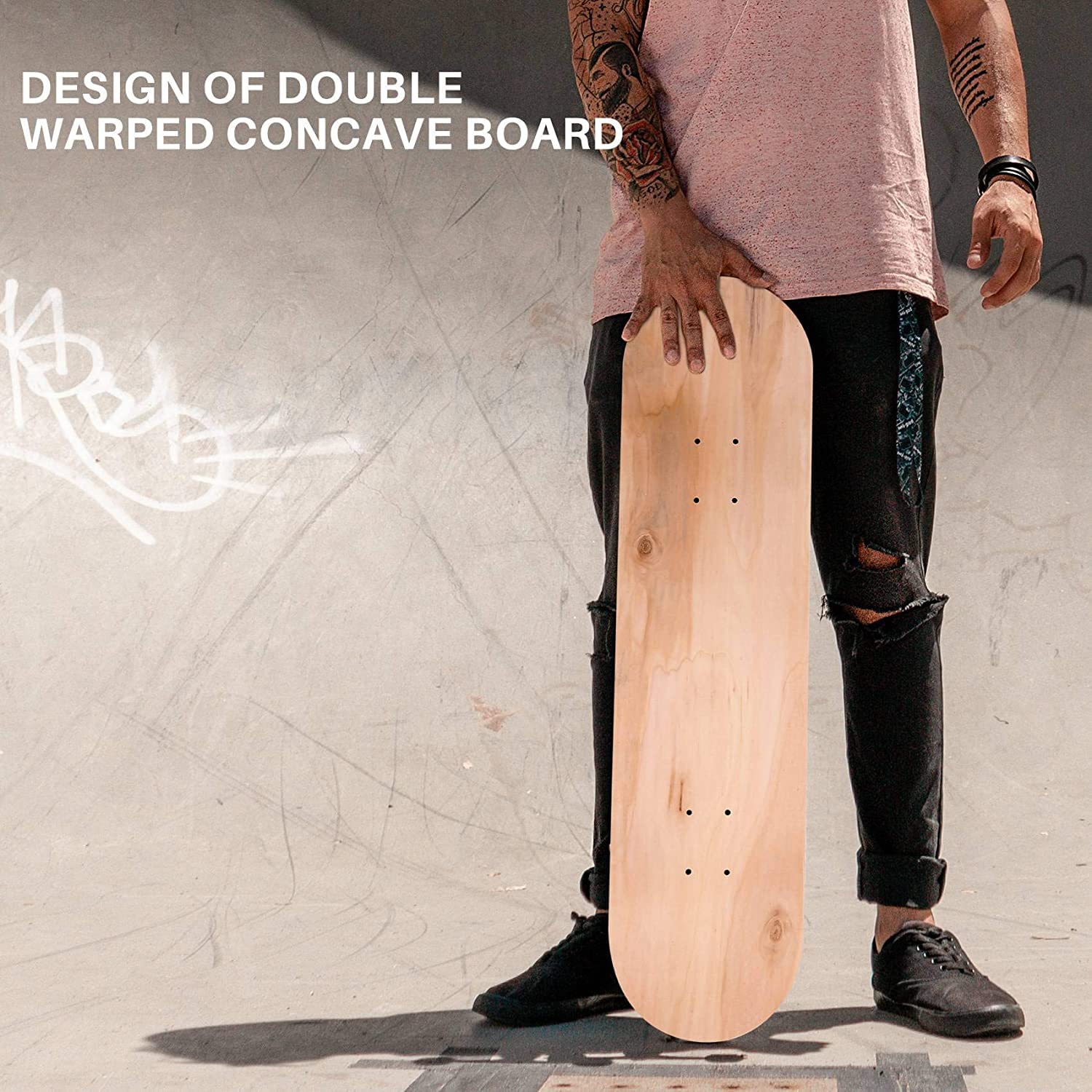 8 8 couches d'érable vierge double concave skateboards naturel planche à roulettes table érable