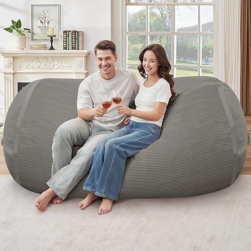 Miniatura 217 de HABUTWAY Puf gigante de 2 pies para adultos, con relleno de espuma viscoelástica, puf grande con funda de terciopelo holandés extraíble para sala de