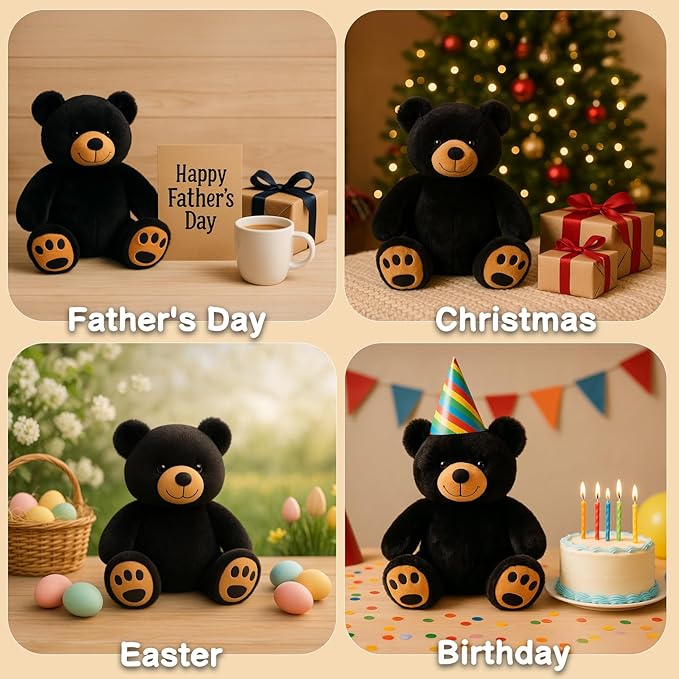Osito de Peluche Negro WEIGEDU 12 pulgadas miniatura 9