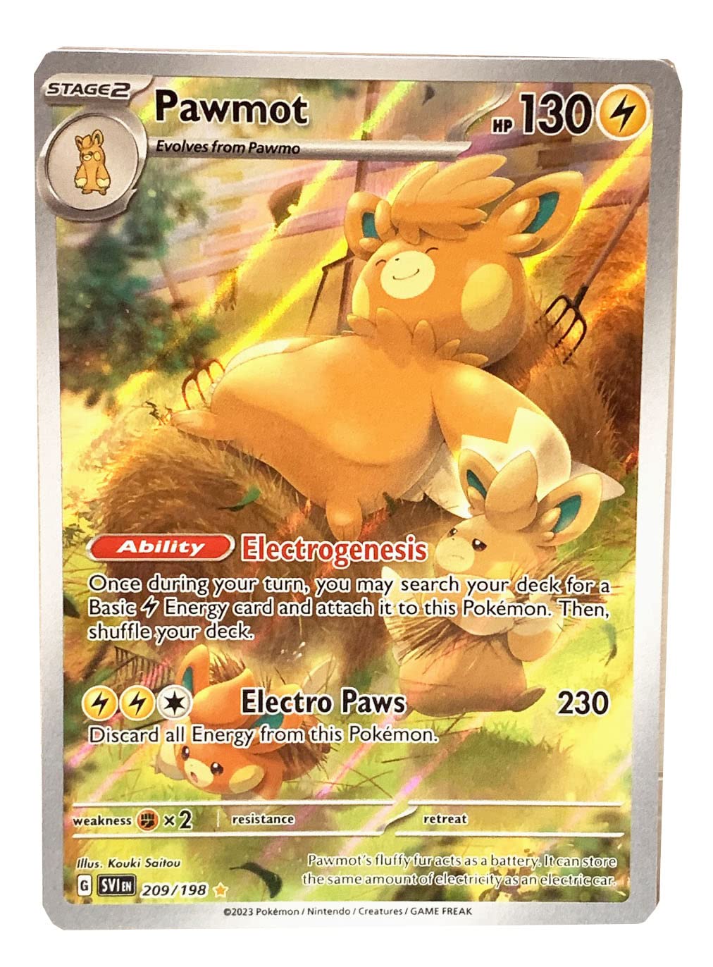 Pokemon - Pawmot 209/198 - Scarlet & Violet - Illustrator Rare