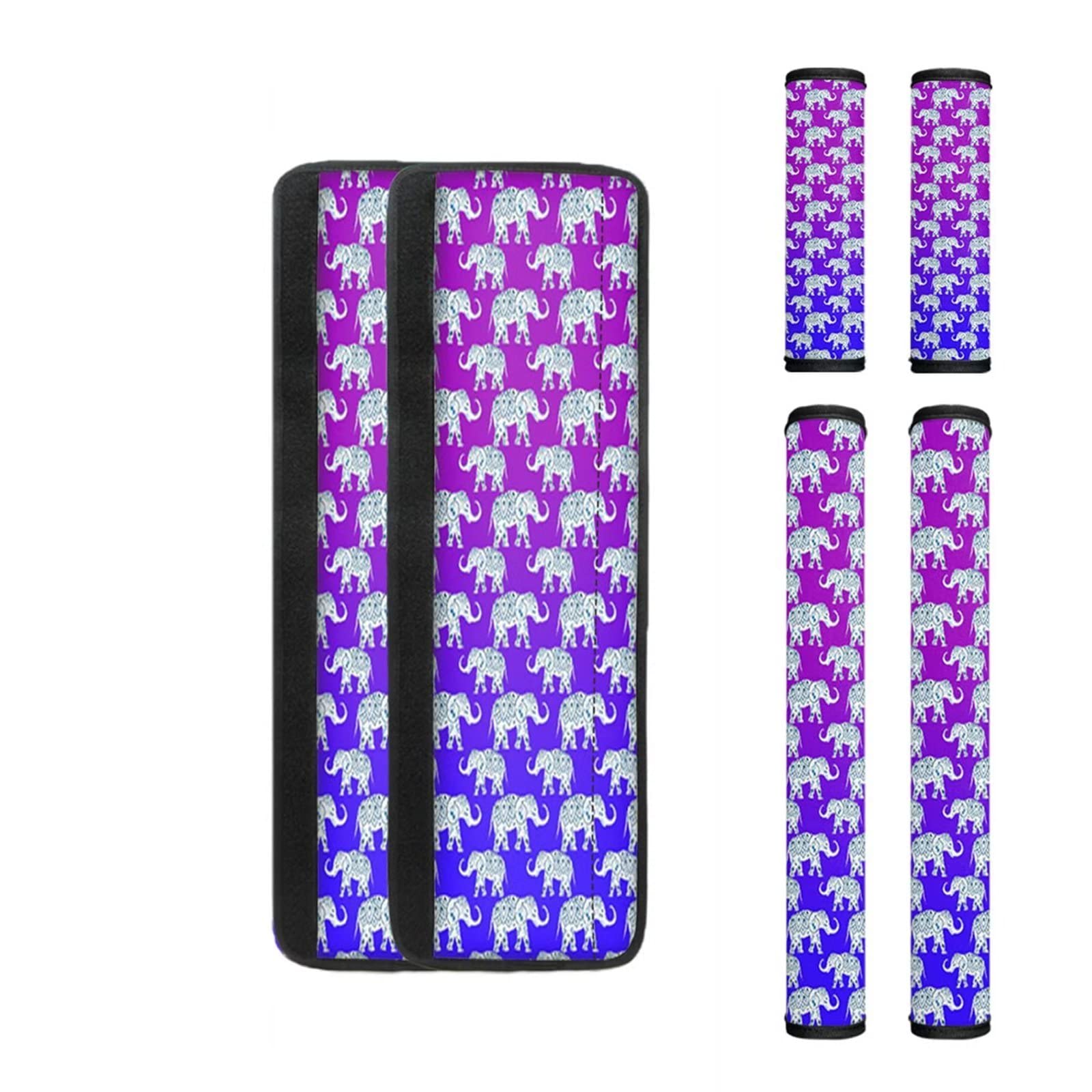 KEIAHUAN Purple Elephant Refrigerator Door Handle Covers, Set of 6, Kitchen Appliance Fridge Door Handle Protector, Anti-Stain and Non-Slip Kitchen Decor Accessories, Easy to Install Washable