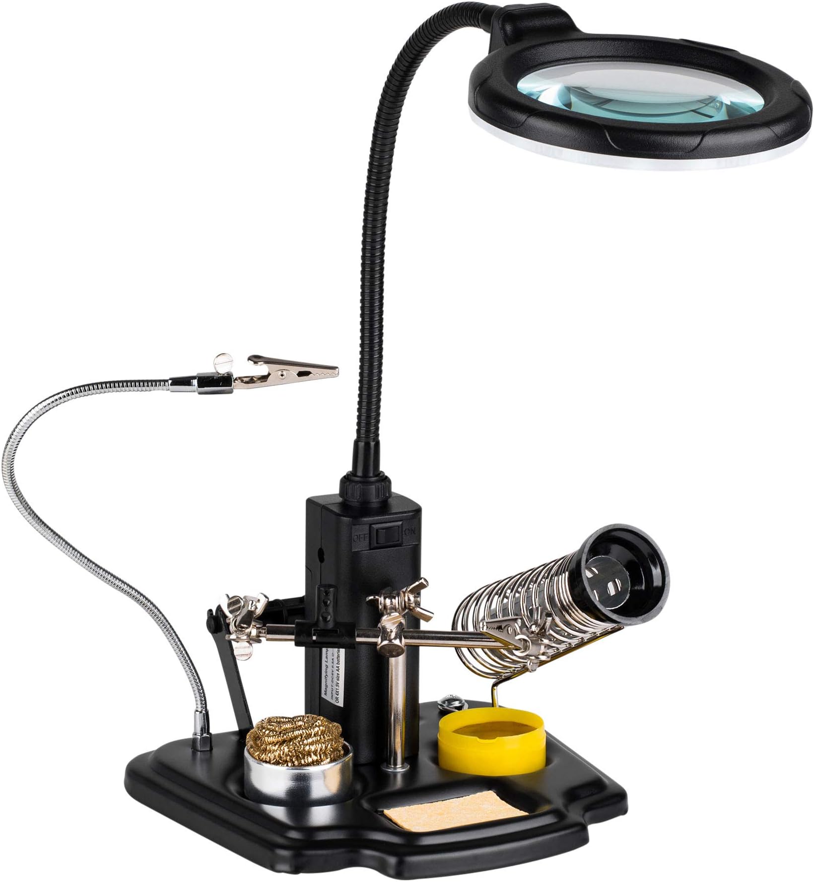 HH3 LED Magnifying Lamp with Third Helping Hand and Soldering Iron Holder