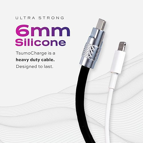 Miniatura 8 de Statik TsumoCharge Cable USB C a i-Product Cable de Carga Rápida de 27W - Silicona Resistente Irrompible de Servicio Pesado, Soporta Transferencia
