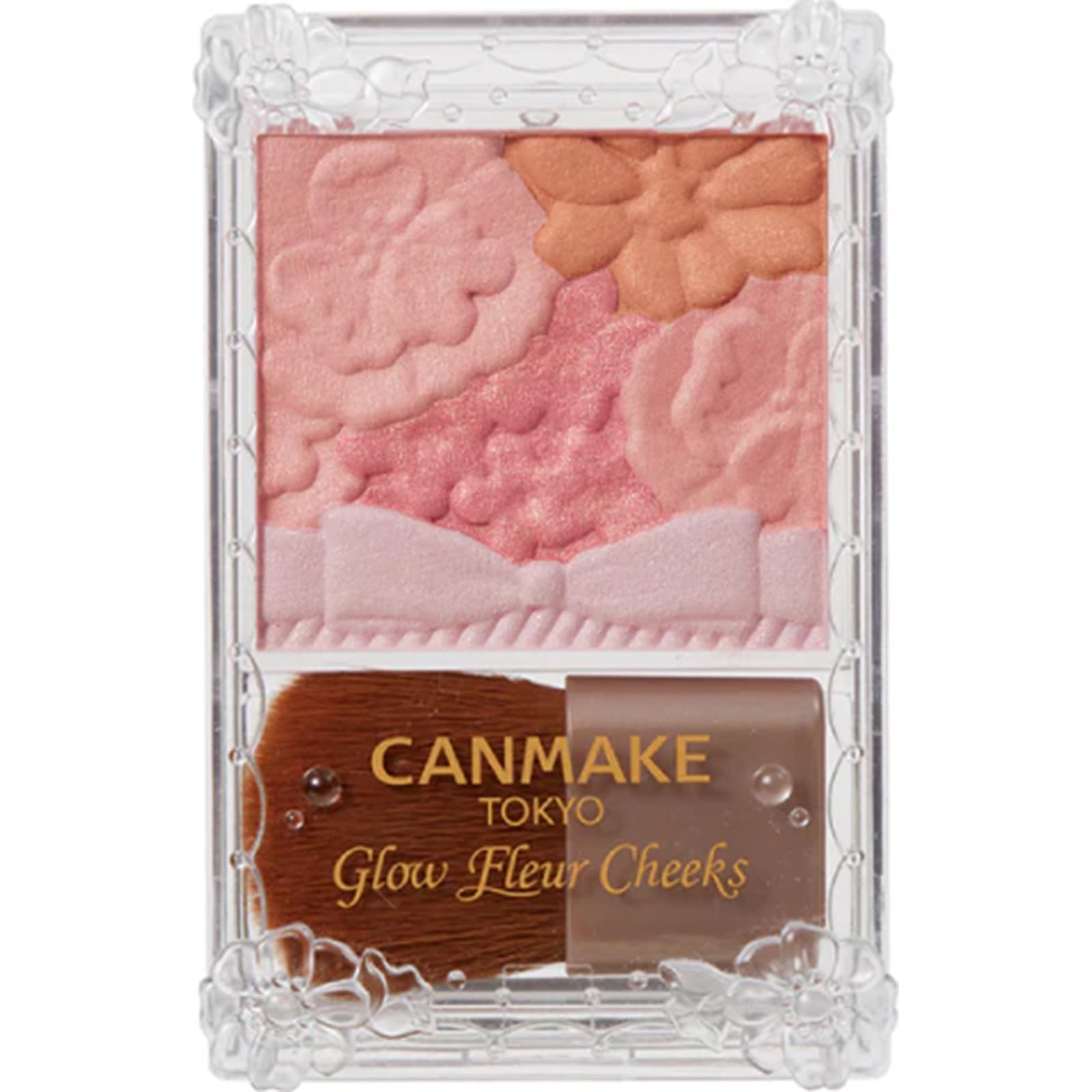 CANMAKE - Glow Fleur Cheeks - Long-Lasting Light Natural Blending Gentle Pearl Radiance - 0.20oz (5.7g) (03 Fairy Orange Fleur (4901008307015))