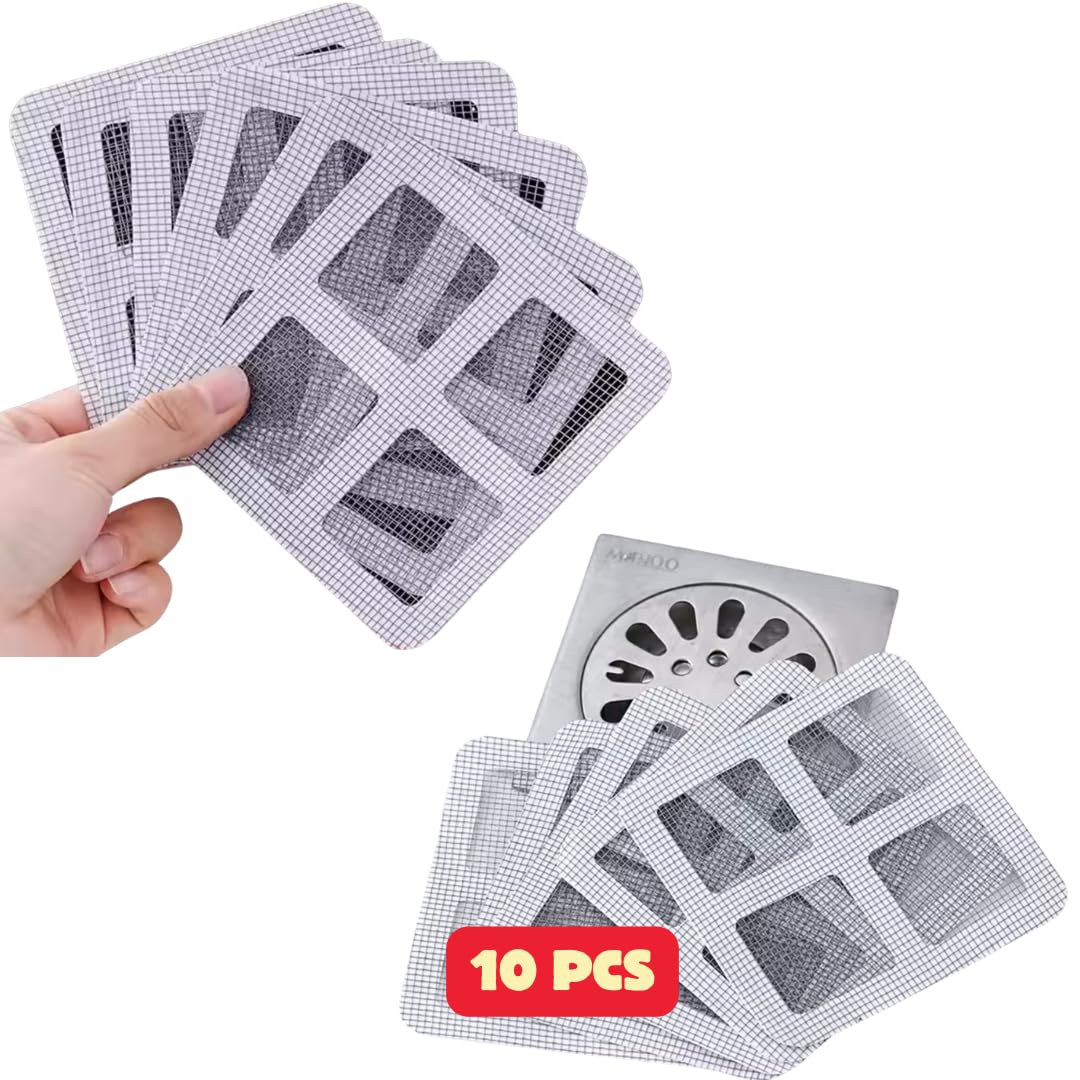 the bagcrew® - Drain Mesh for Bathroom | Drain Guard Mesh for Drain | Self Adhesive Mesh | Drainage Cover for Bathroom & Kitchen Sinks (PACK of 10) (B0D6M29WQK) Amazon Price History, Amazon Price Tracker