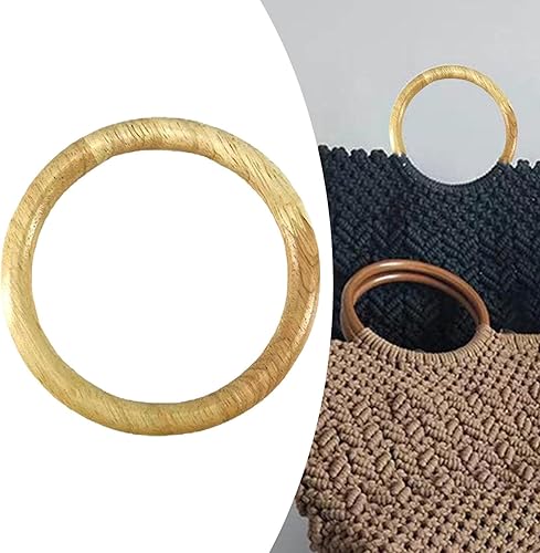 Miniatura 7 de B Baosity Asas redondas de madera, accesorio hecho a mano, herramienta de repuesto, para bolsa de paja, bolsa decorativa hecha a mano
