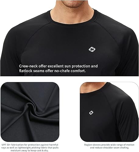 Miniatura 5 de NAVISKIN Camisas de protección solar UPF 50+ para hombre, de manga larga, de secado rápido, ligeras