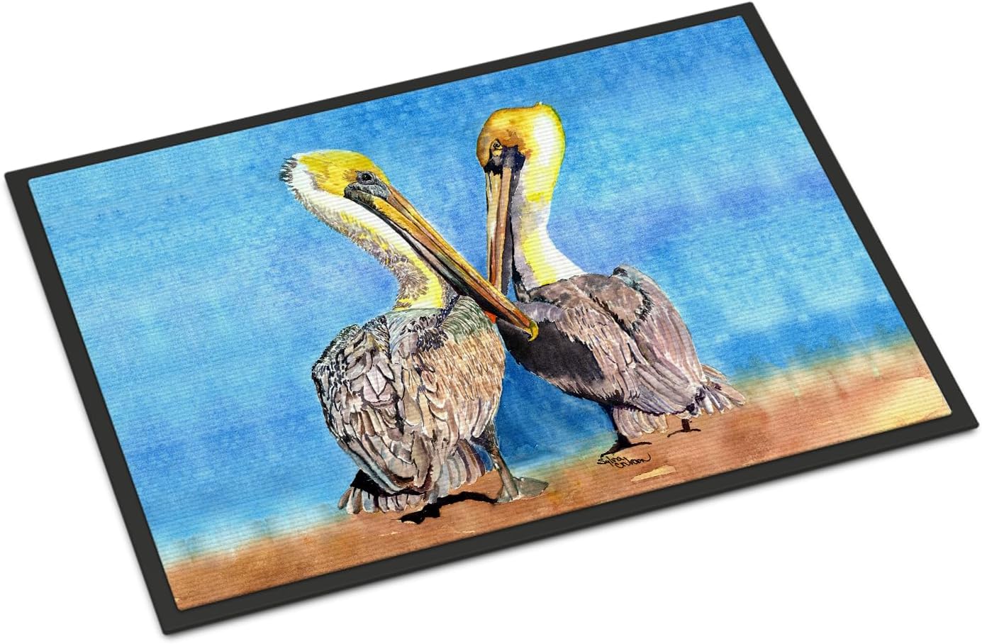 Caroline's Treasures 8539-MAT Pelican Doormat 18x27 Front Door Mat Indoor Outdoor Rugs for Entryway, Non Slip Washable Low Pile, 18H X 27W