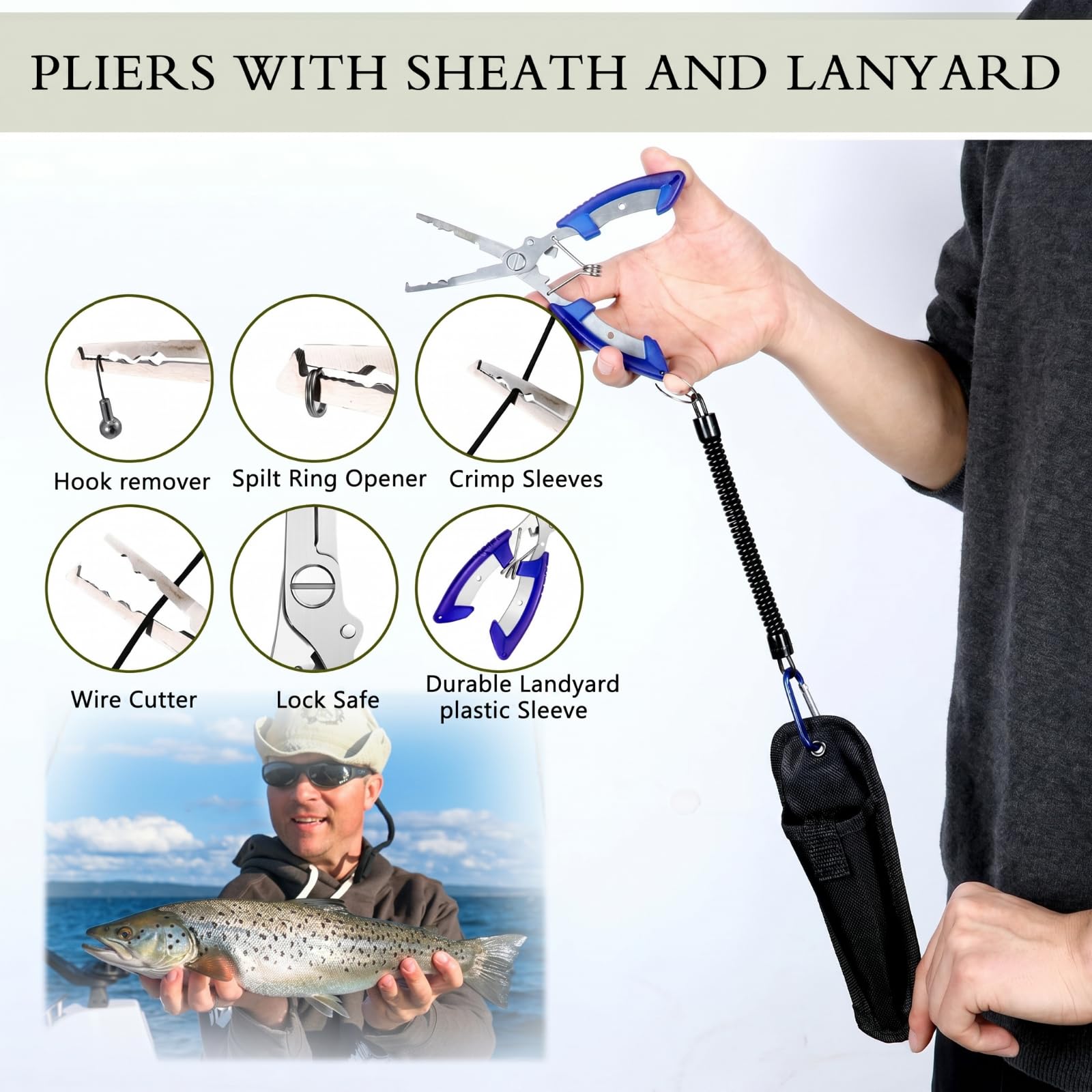 Gemscream Kit de herramientas de pesca de 393 piezas, caja de aparejos con aparejos incluidos, señuelos de pesca, alicates, equipo y equipo de aparejos de cebo, kit de equipo de señuelo, herramienta
