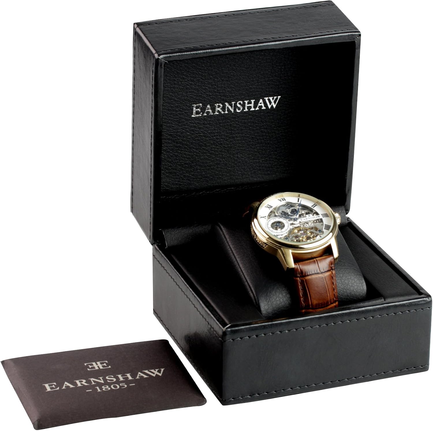 Thomas Earnshaw Men's Longitude Automatic Watch with White Dial Analogue Display and Brown Leather Strap ES-8006-02 - Image 3