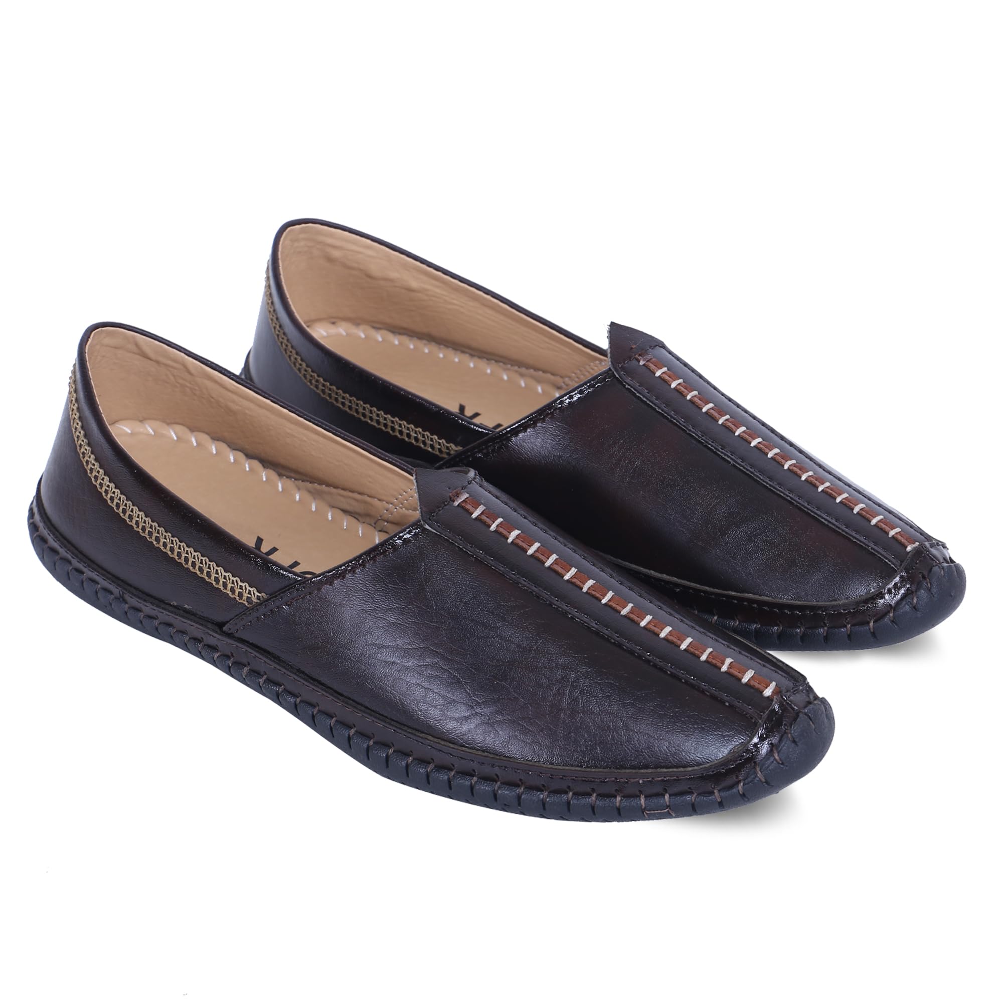 DFR Ethnic Loafers Kurta Casual Traditional Juti Shoe for Men, Brown, UK Size 10 (B0C7MYLD1J) Amazon Price History, Amazon Price Tracker