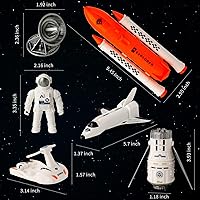 Vista 4 de Juguetes de transbordador de exploración espacial Wbzle, kit de juguetes de explorador espacial, incluye receptores de señal, satélites, astronauta