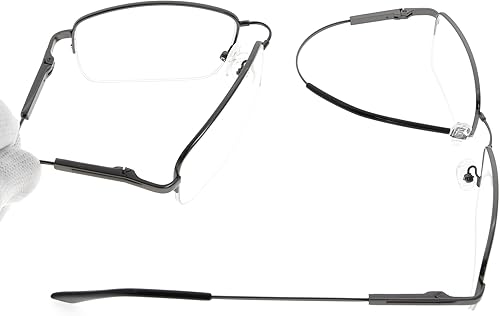 Miniatura 3 de Eyekepper Lentes de lectura para computadora, mejores lectores de sueño, 97% de bloqueo de luz azul, titanio con memoria de media aro, para hombre,