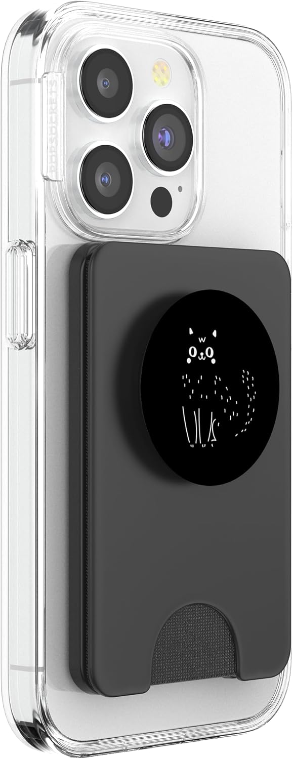 Funny Black Cat Phone Popper Kitten Pets Lovers Black Cat PopSockets PopWallet for MagSafe image 4