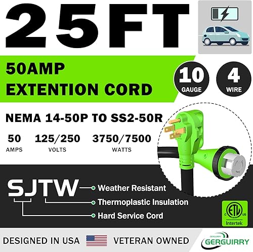 Miniatura 4 de Gerguirry Cable de extensión para secadora de 4 clavijas de 15 pies, cable resistente NEMA 14-30P a 14-30R, uso para extensión de alimentación de