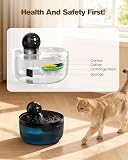Fontanella per Gatti senza Fili: Fontana per Gatti a Batteria - 2.6L Fontanella Gatto con Sensore di Movimento - Dispenser Acqua Gattis Ricaricabile - Distributore Acqua Cani con Pila - Nero - 6