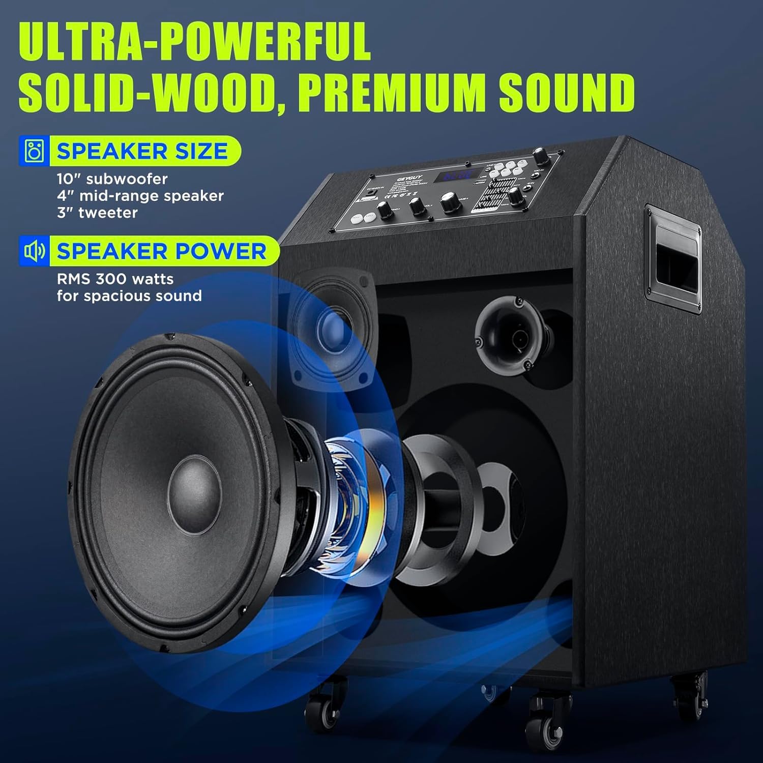 Karaoke Maschine Ankuka Karaoke Anlage mit 2 drahtlosen Mikrofonen Bluetooth PA Anlage mit Rädern und Disco Lichtern, unterstützt TV/TWS/EQ/AUX/USB/TF/Rec für Party, Geburtstag