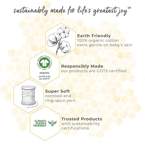 Miniatura 5 de Burts Bees Baby - Trapos para eructos Blossom Pink Prints, Heather Grey Prints, Cloud White Solid, Heather Grey Solid, Hello Moon!, Seaglass Green