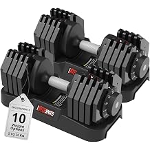 EnterSports 10kg/20kg/40kg Adjustable Dumbbells,Dumbbell Set for Saving Place, Dumbbell Weights with Non-Slip Handle, Home Gym Strength Training Equipment for Full Bodybuilding