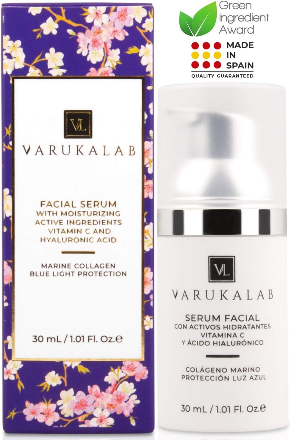 Sérum facial antiarrugas ultra concentrado con ácido hialurónico, vitamina C, colágeno y protección luz azul. Tratamiento hidratante día/noche antiedad, antioxidante y reafirmante (hombre y mujer)