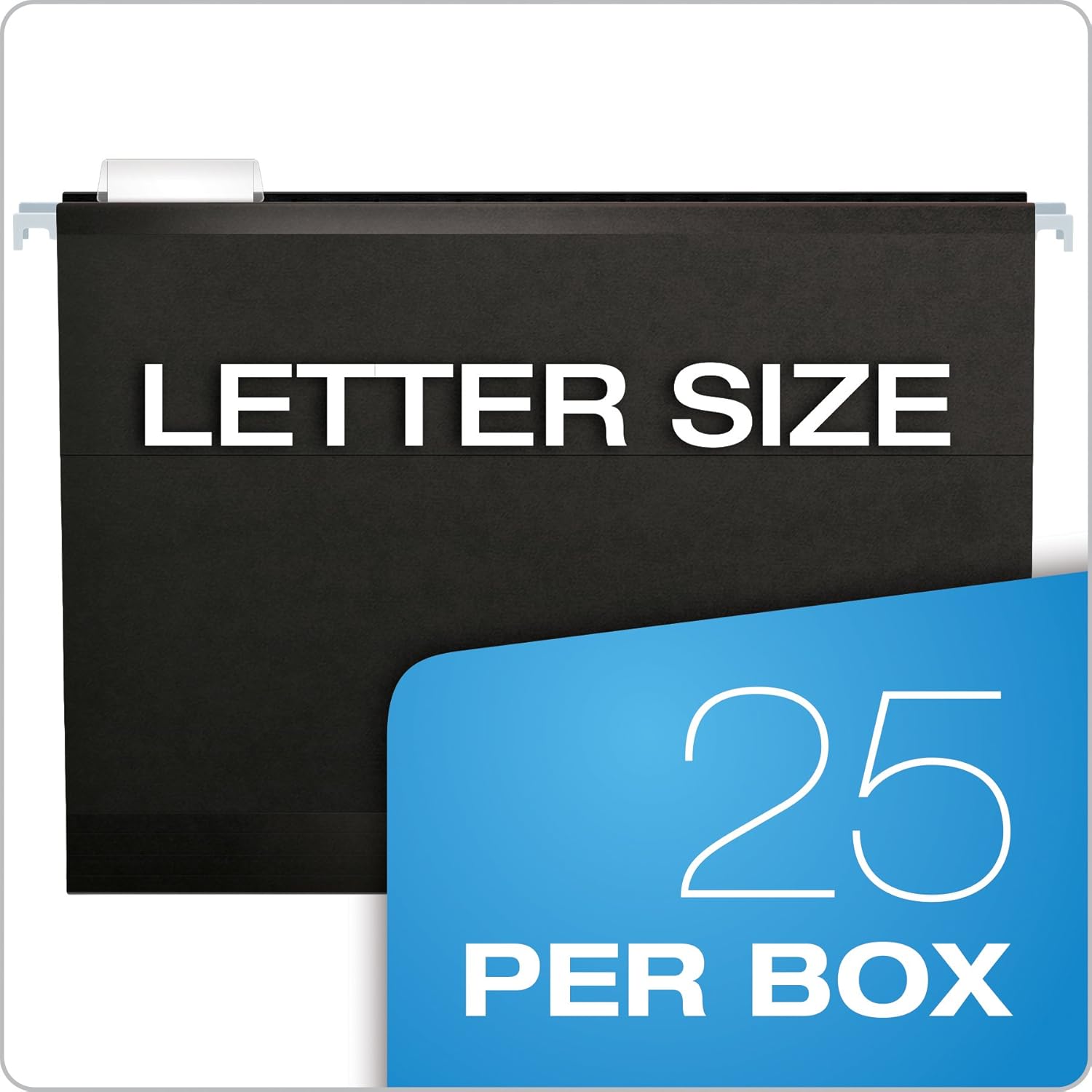 Pendaflex 04152 1/5 BLA Reinforced Hanging File Folders, Letter Size, Black, 1/5 Cut, 25/BX (4152 1/5 BLA) : Hanging File Folders : Office Products