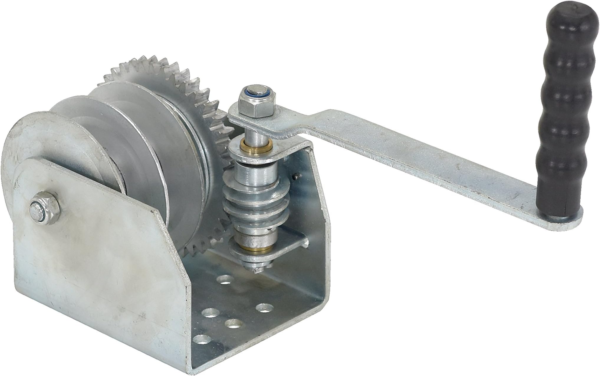 Vestil Wall-D Wall Mounted Hand Winch, Double, Silver