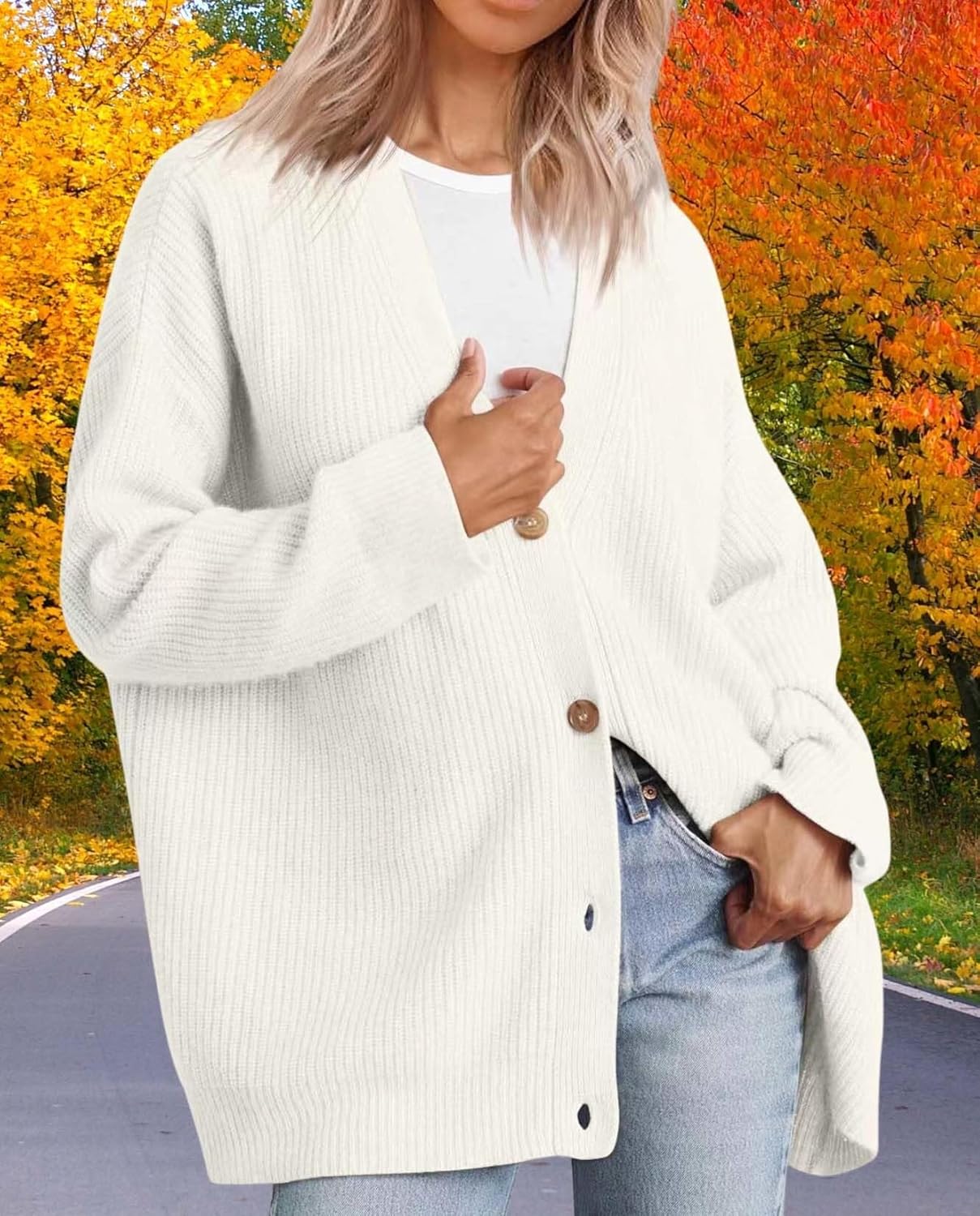 Womens Fall Fashion Oversized Lightweight Warm Knit Jacket Elevate Your Fashion Taste Work And Casual Wear - Image 5