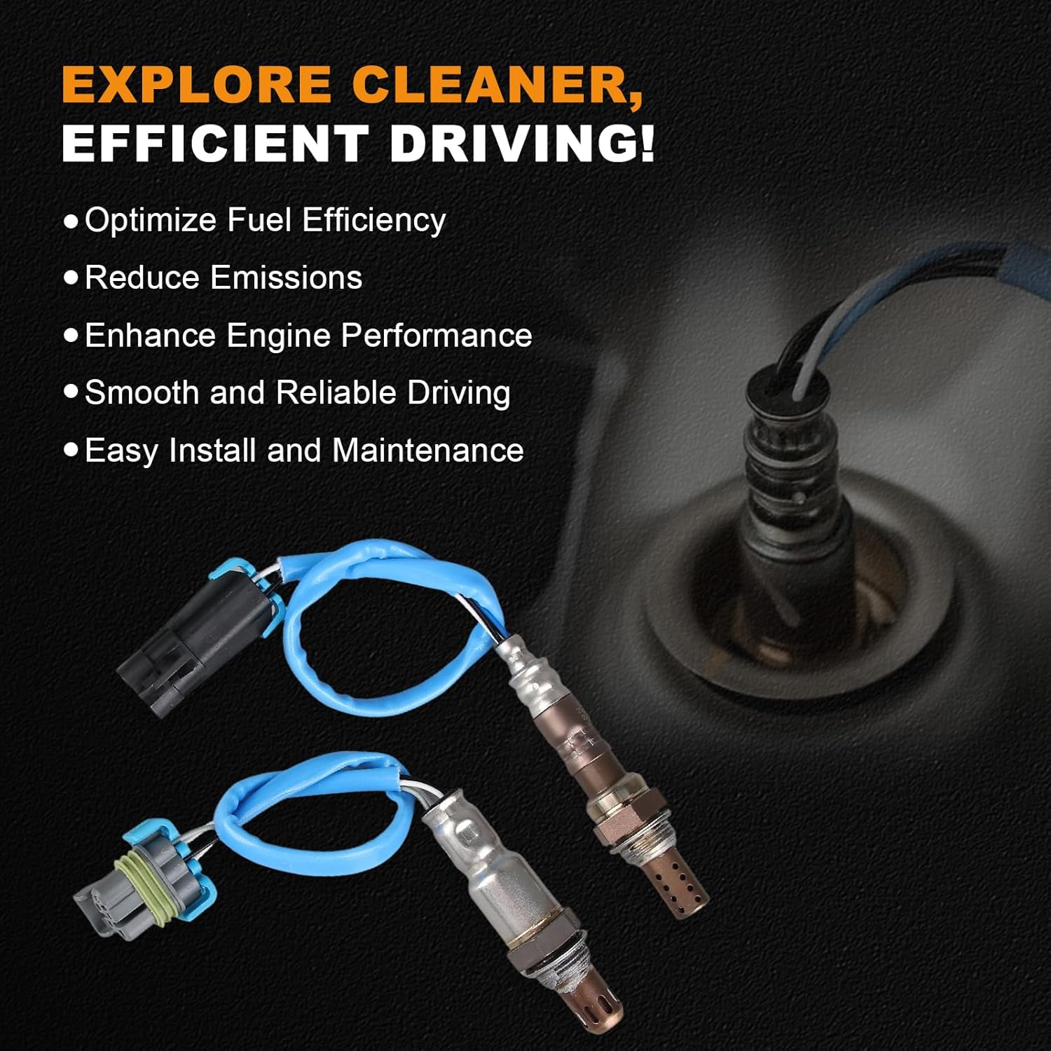 Oxygen O2 Sensor Upstream & Downstream 234-4242 234-4530 Compatible with 2008-2010 Chevy Malibu, 2011-2014 Chevy Equinox, 2010-2014 GMC Terrain, 2008-2010 Saturn Vue | Sky L4 2.4L