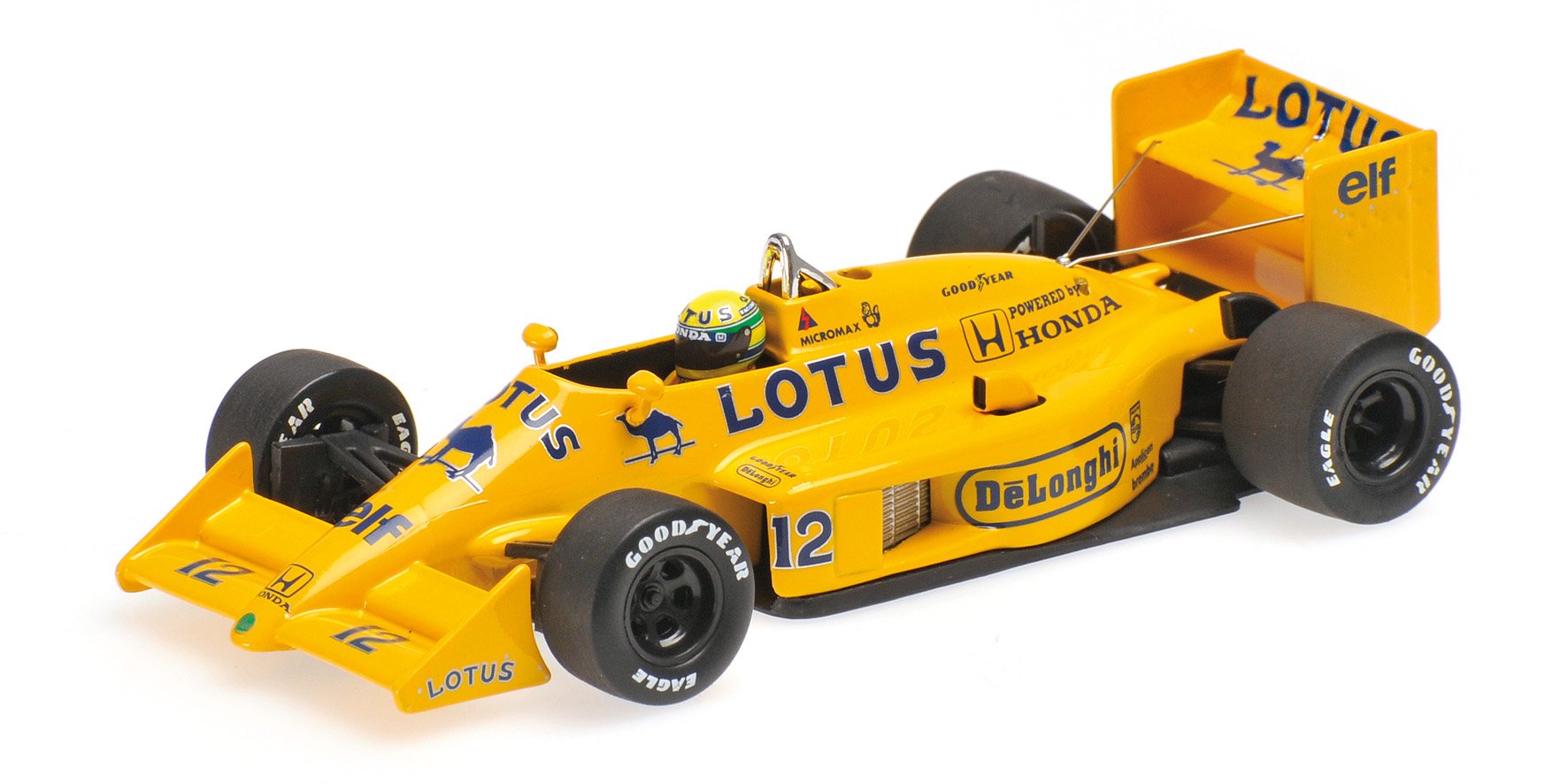 102 MINICHAMPS Lotus HONDA 1987 99T ミニカー Ayrton Senna Lotus Honda 99T n° 12 Winner GP Monaco 1987 F1 1/18