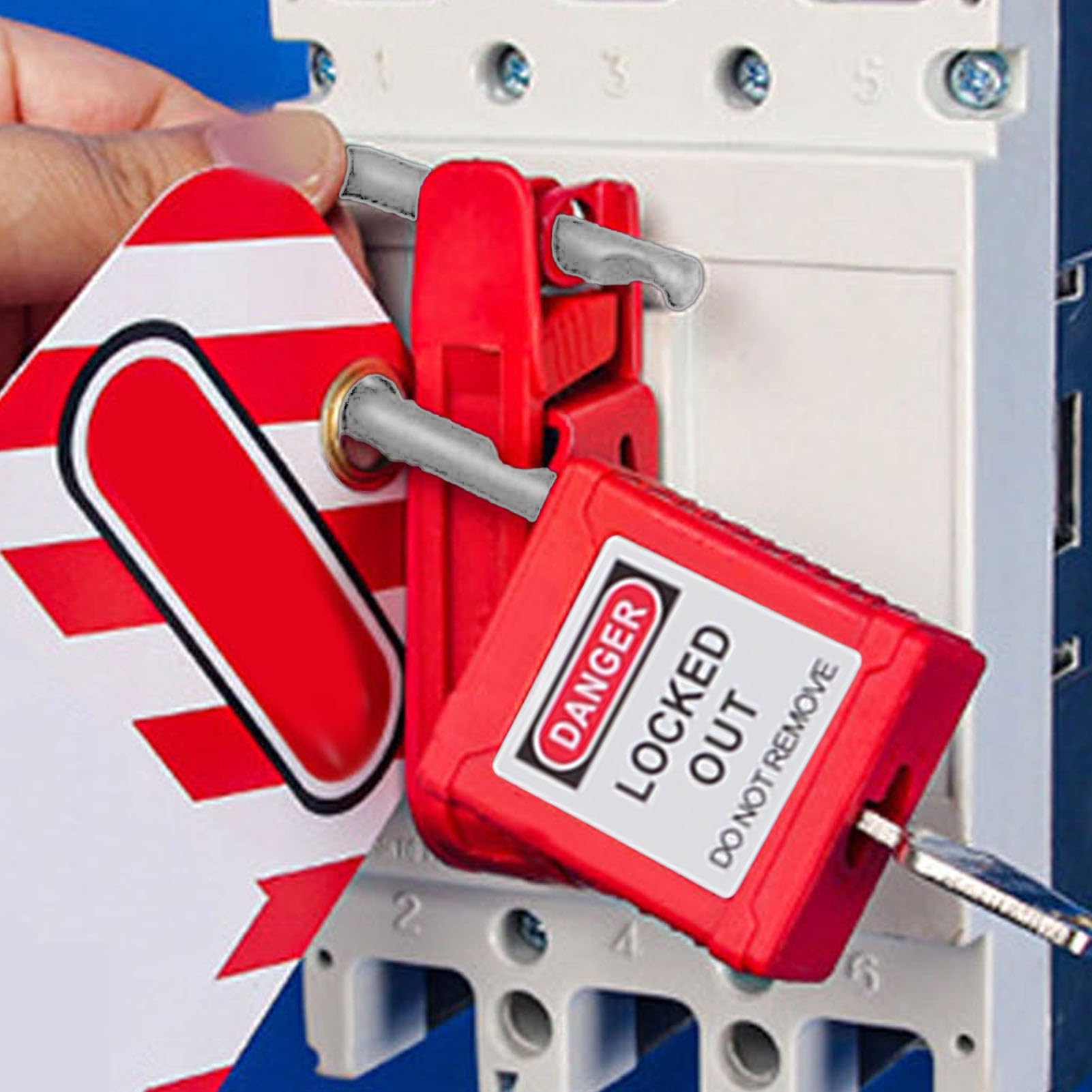 Blocco industriale Tagout Station Board PC Montaggio a parete Lock Out Tag Out Kit con 16 Lucchetti 20 4 Hasp Lock per la sicurezza
