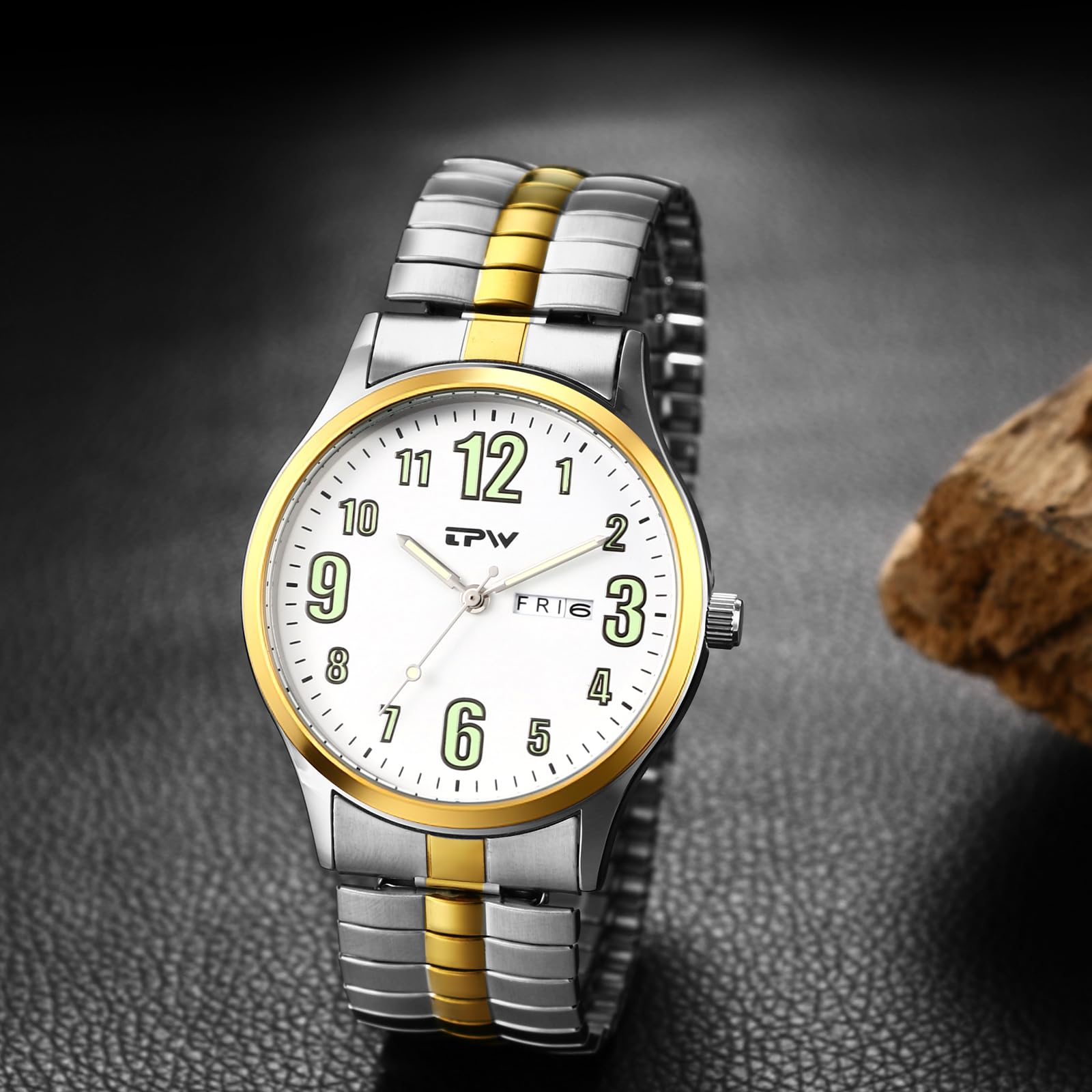JewelryWe Reloj Correa Elástica Mujer: Reloj de Pulsera Cuarzo Analógico Clásico Retro Forma Tonel Escala de Números Romanos Claro y Fácil de Leer - para Regalos