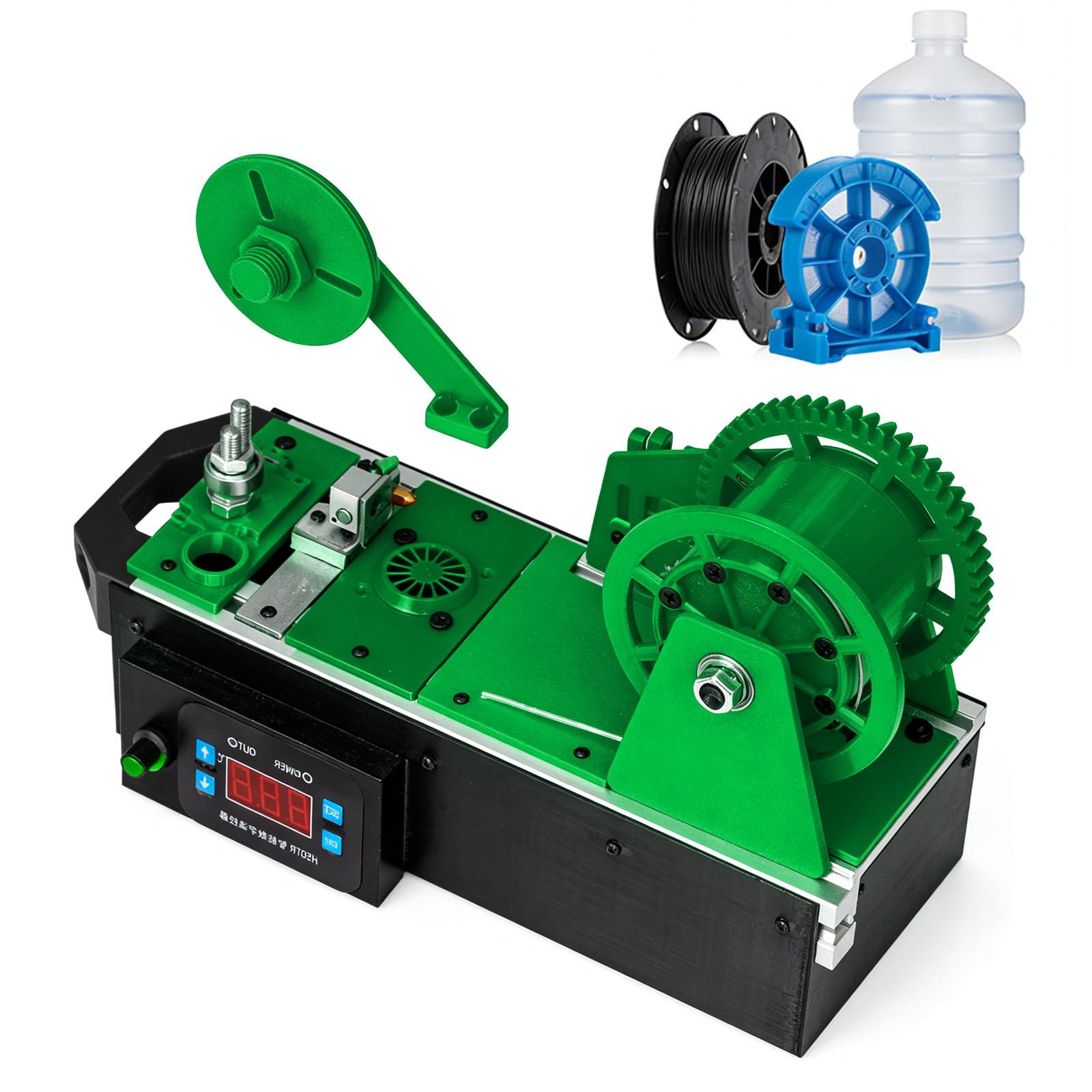 Wytłaczarka do filamentu do druku 3D – recykling plastikowych butelek na filament 1,75 mm, regulowana temperatura i prędkość, kompaktowa i cicha do domu i przestrzeni produkcyjnej