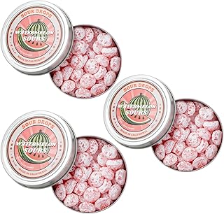 Sour Drops | Sour Watermelon Hard Candy Drops, 3 Pack of 3.5 oz | No Artificial Dyes