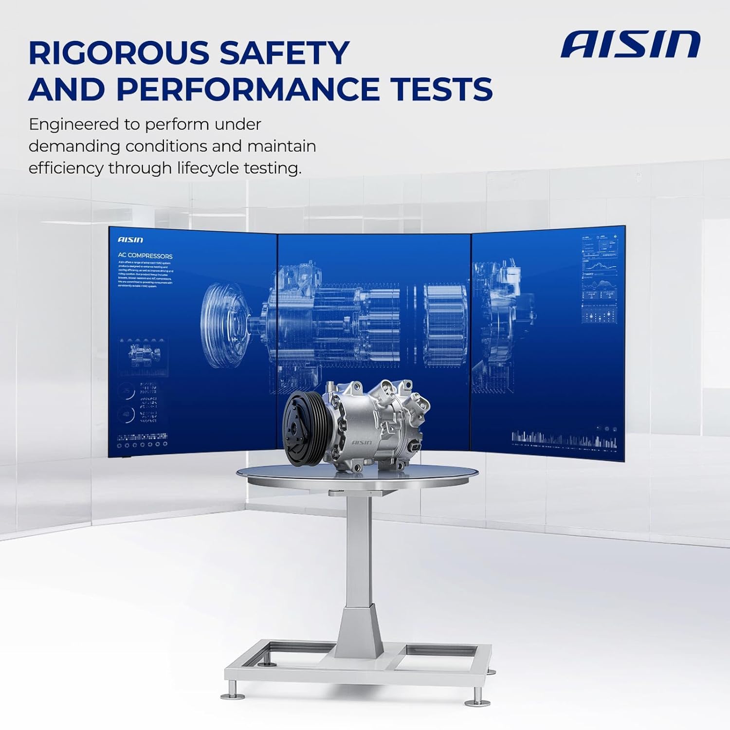 AISIN AFTERMARKET ACCN-00052 Air Conditioner AC Compressor - Compatible with Nissan Frontier 2005-2019 2.5L 4.0L, Xterra 2005-2015 4.0L - with 7-Pulley Groove, with Clutch
