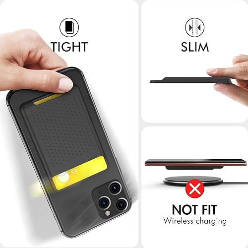 Miniatura 3 de AHASTYLE Soporte para tarjetas de crédito para teléfono, delgada cartera de silicona adhesiva fuerte para tarjetas compatible con