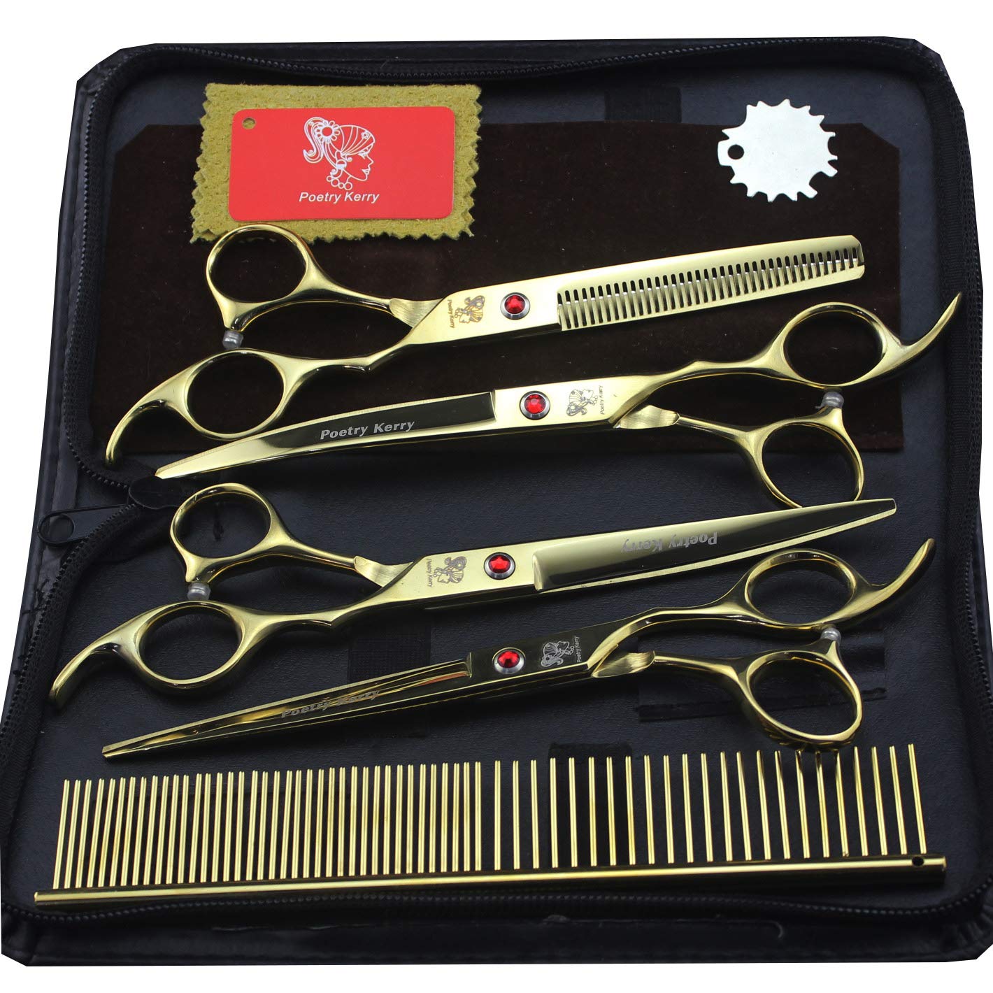 Ciseaux de coiffeur pour animaux domestiques plats 17,8 cm avec double poignée