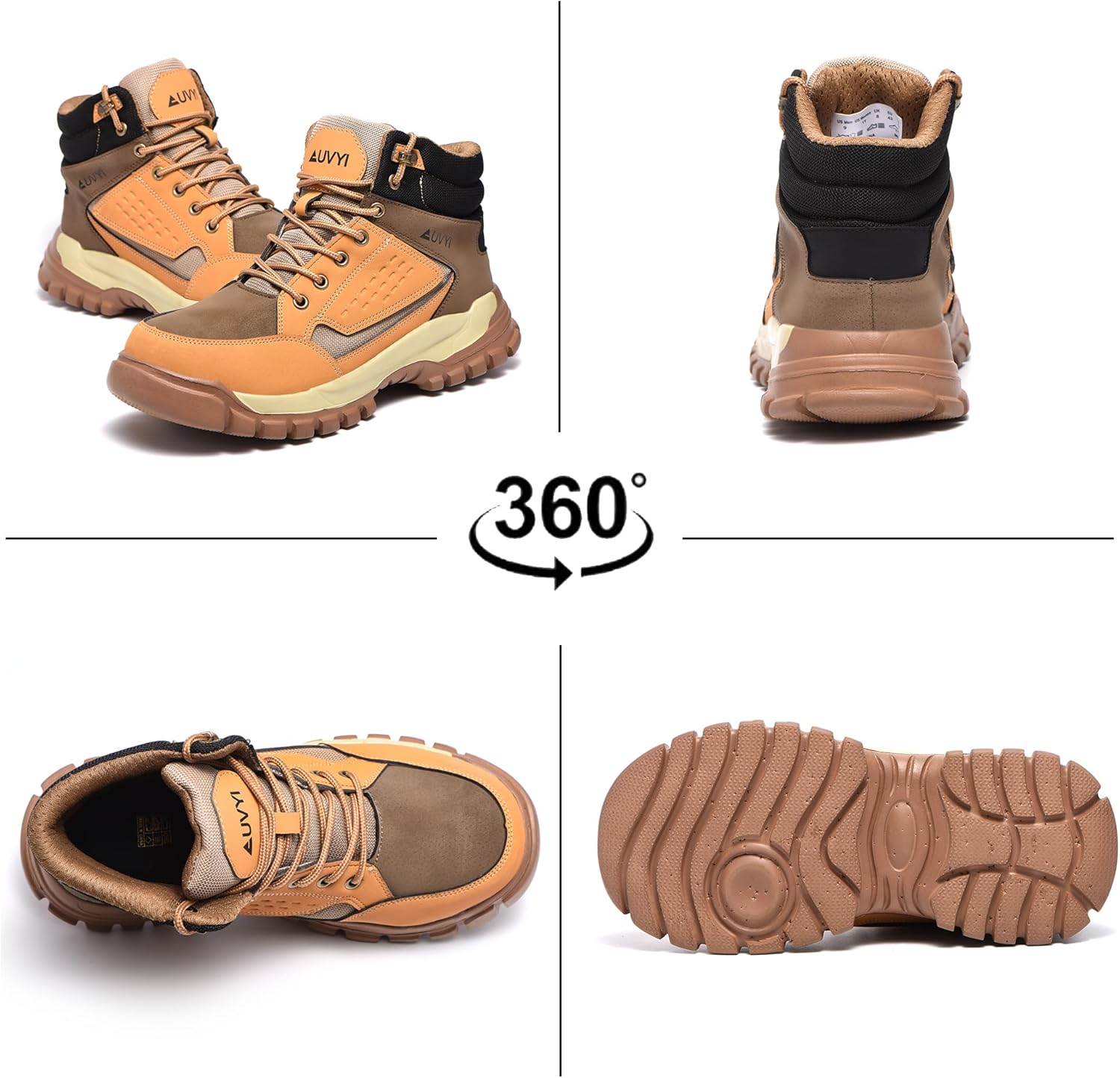 Steel Toe Work Boots for Men - Safety Wide Toe Boots Comfortable Slip Resistant Work Shoes Puncture Proof Footwear for Construction, Outdoor&Industrial - Image 7