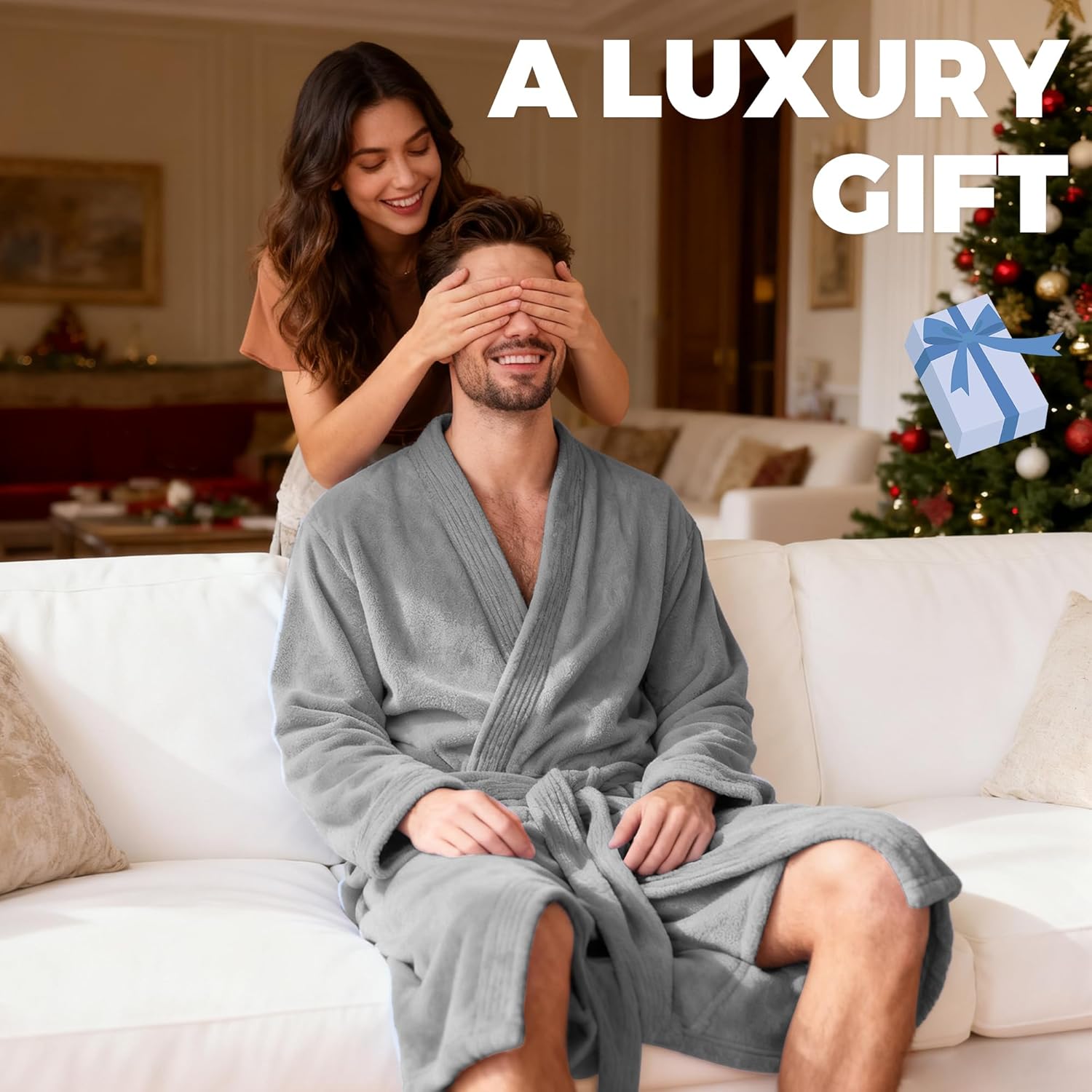 Towel Robe for Men - Ultra-Absorbent Soft Quick Dry Towel Bathrobe Kimono for Shower, Spa & Hotel