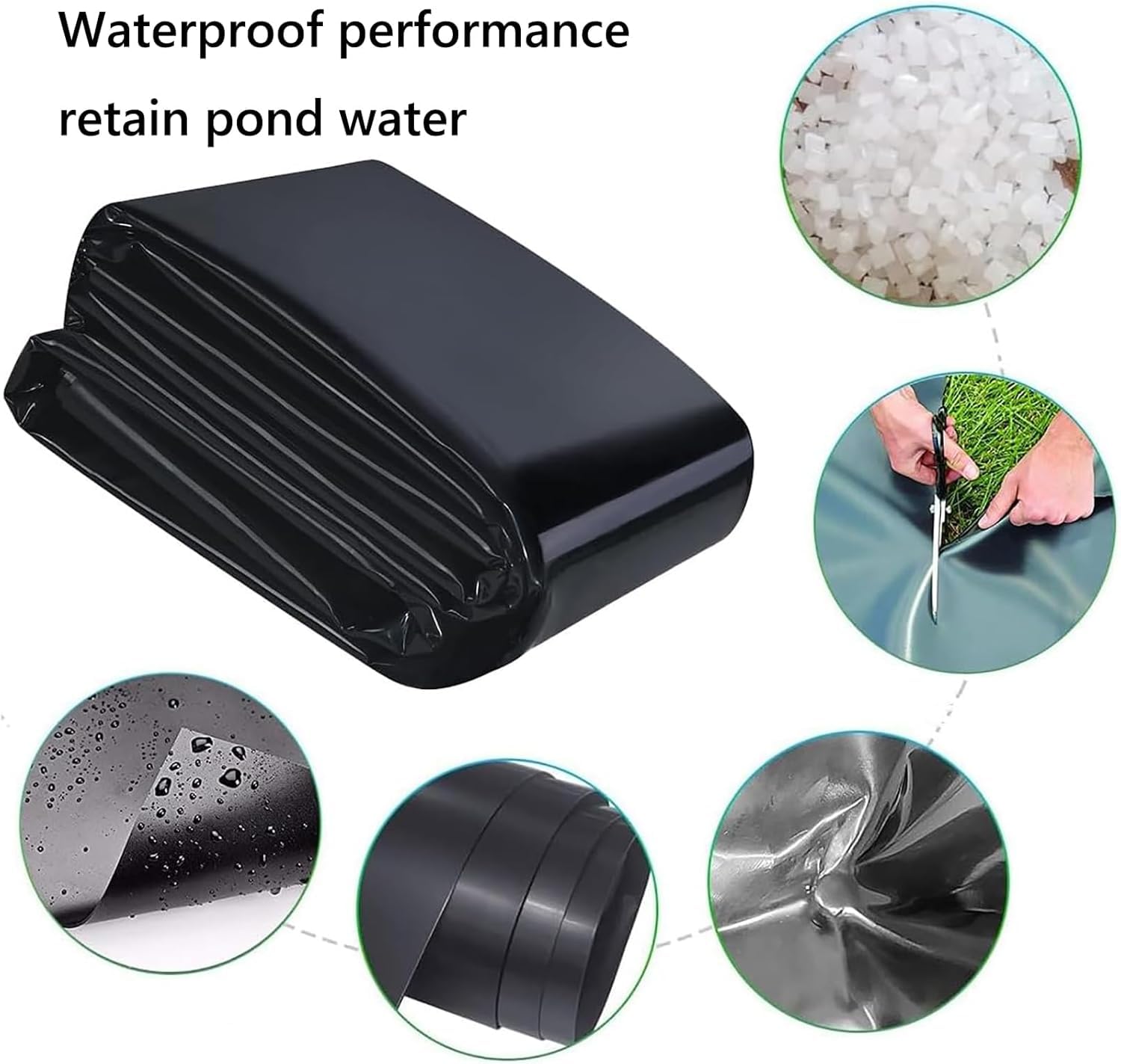 Lona para Estanque, Revestimiento de Estanque 45mil de Espesor, Pond Liner para Estanque Jardin Exterior Prefabricado, Estanque Tortugas, Fuentes,01,5X6m