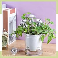 Vista 6 de meekoo 10 globos de riego de plantas de vidrio para riego automático al aire libre, dispositivo de inserción de maceta con degradado de arco iris