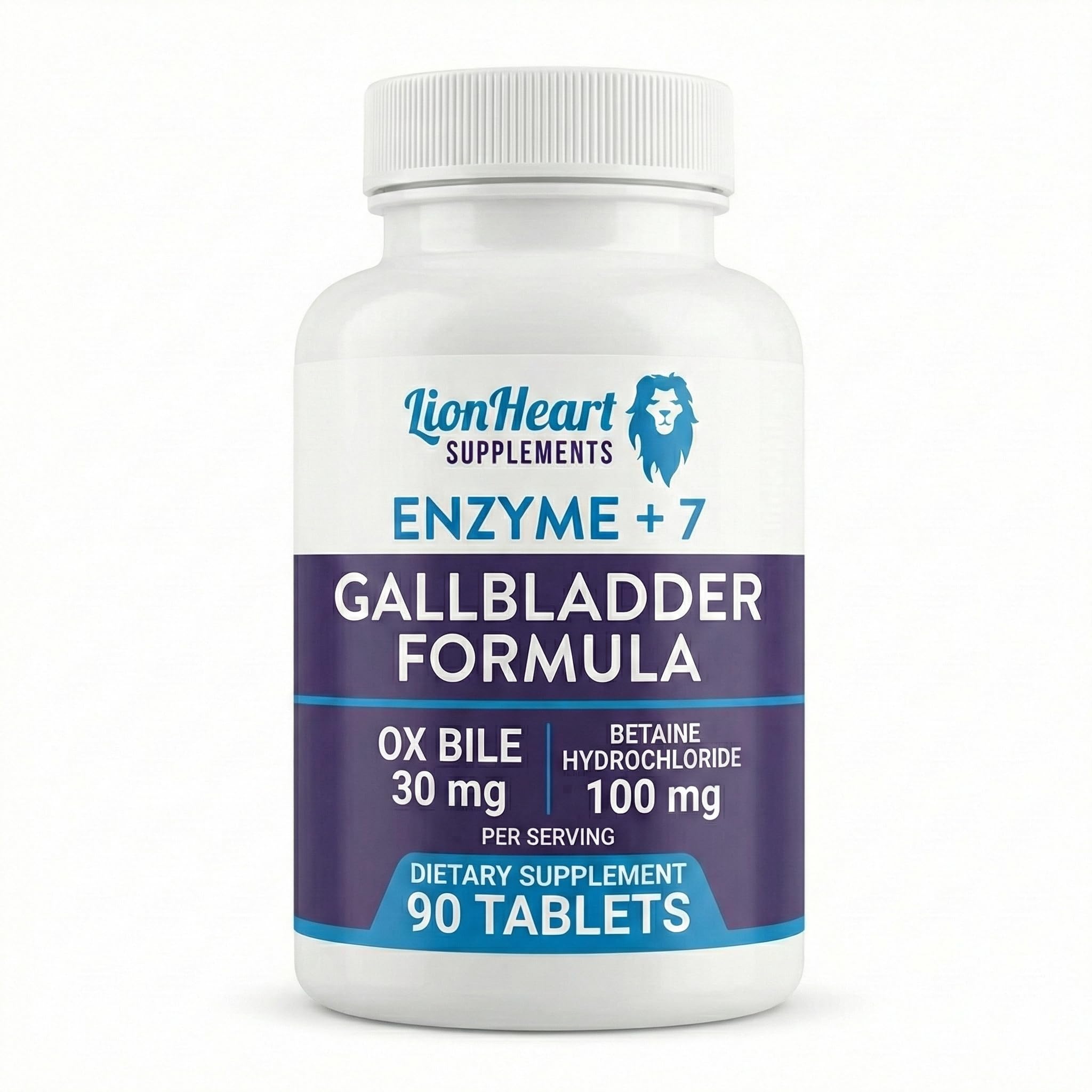 DIGESTIVE ENZYMES SUPPLEMENT - Includes Purified Ox Bile Salts - Tablets for No Gallbladder Sufferers - Enzyme for Digestion & Gas Relief - Helps Bloating, Acid Reflux, Constipation & Repair Leaky Gut