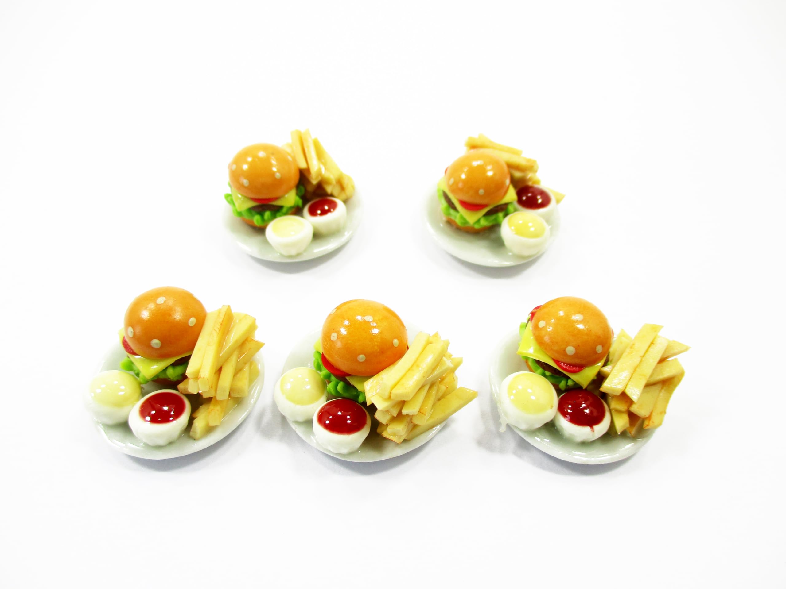 Amazon.com: Dollhouse 5 Cheese Burgers French Fries Plate 25mm 1