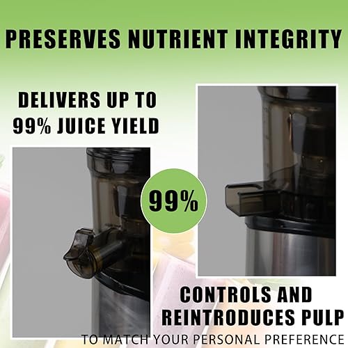 Miniatura 5 de máquina de exprimidor de masticación lenta de prensa fría - canal de alimentación de 6.0 pulgadas de ancho, motor de 800 W para limón, lima,