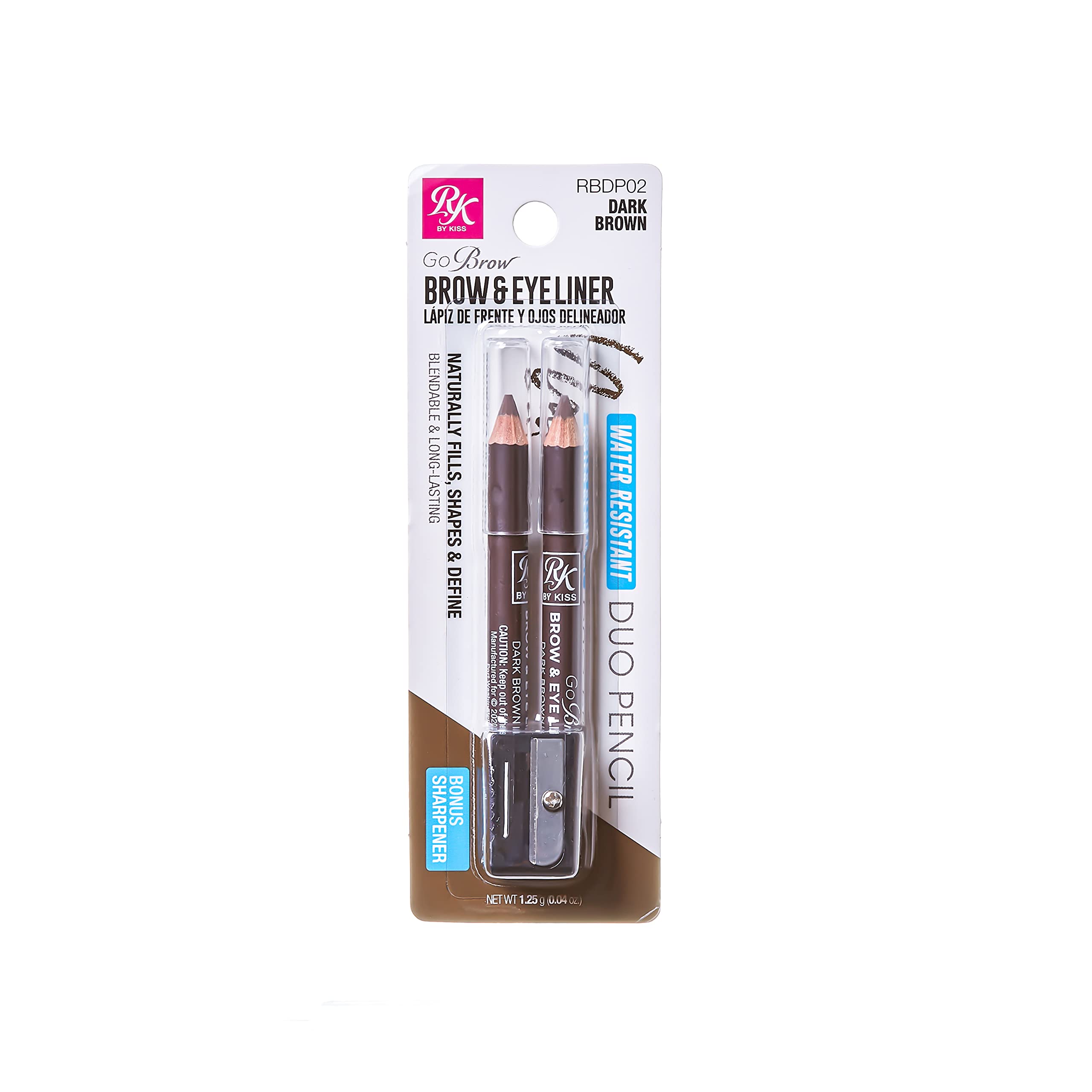 Ruby Kisses Go Brow Duo Pencil Brow&Eyeliner - RBDP02 (Dark brown)
