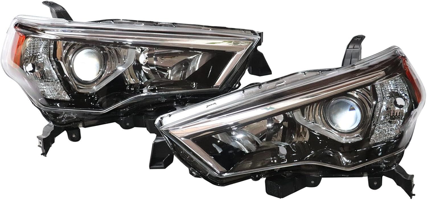 Halogen Headlight Assembly, TO2518150, TO2519150 for 2014-2020 Toyota 4Runner Headlamp (Driver + Passenger Side)