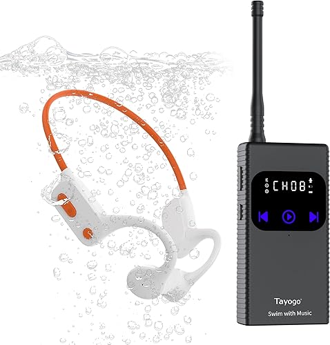 Miniatura 11 de Tayogo Auriculares de natación conducción ósea oreja abierta - IPX8 impermeable, Bluetooth 5.4, transmisor FM MP3 transmisión de música Spotify