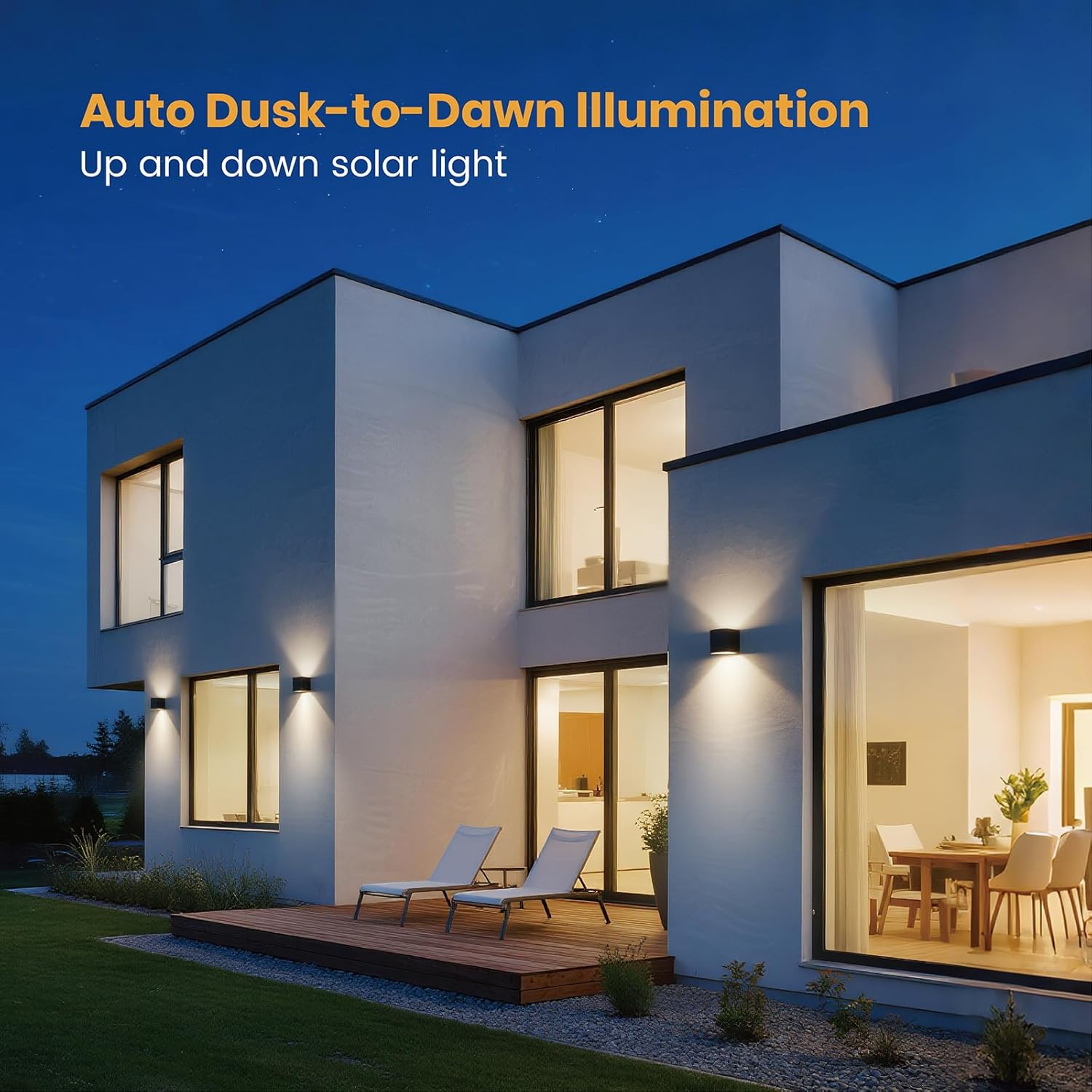 Solar Wall Lights, 4000K 700LM Up and Down Solar Lights Outdoor Waterproof, Super Brightness Cube Design LED Solars Outdoor Light Decorative for Porch Patio Yard Fence, 1pcs - Image 2