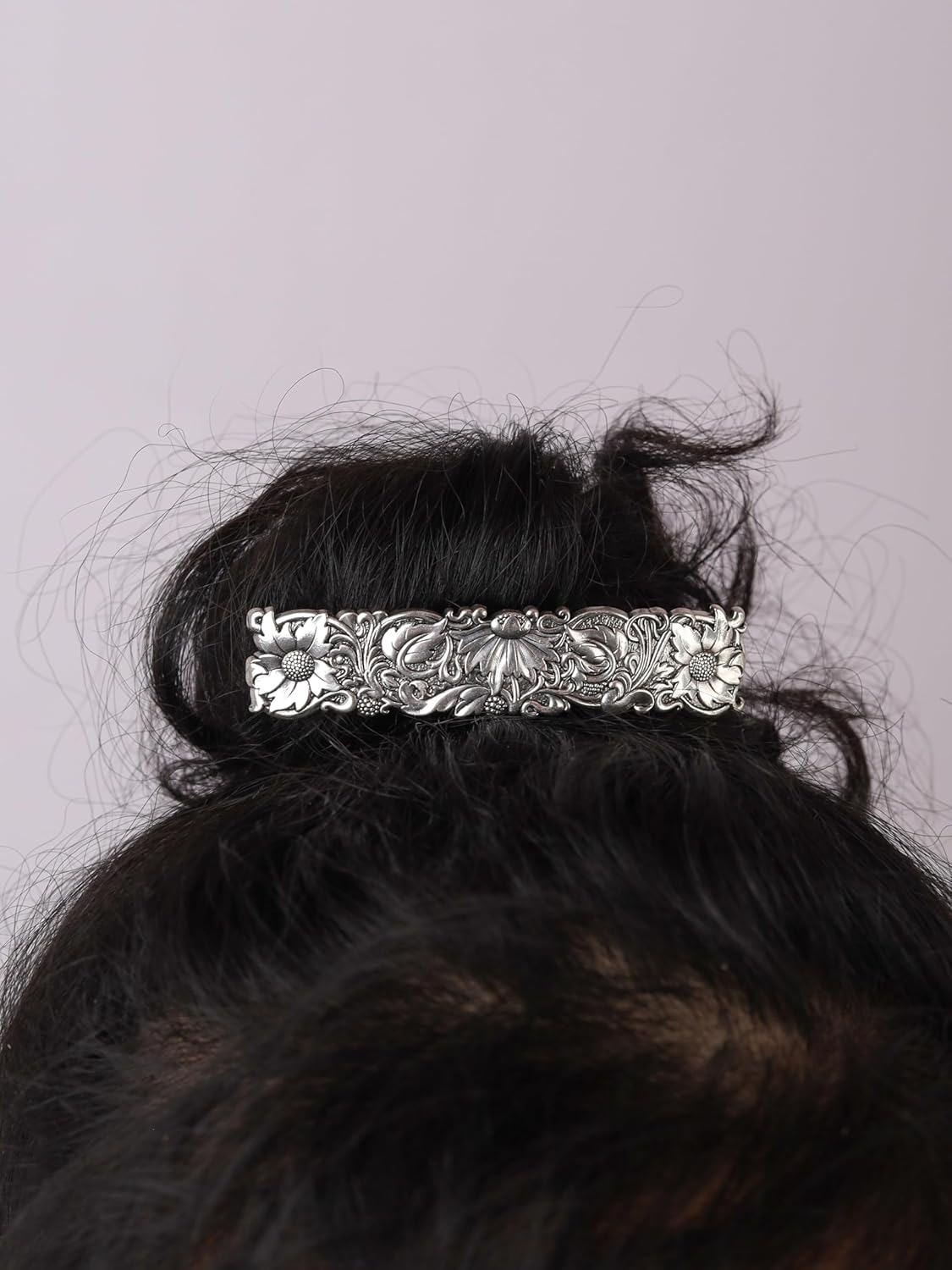 HAQUIL Vintage Flower Rectangular Hairclip, Hair Clip Vintage Viking Celtic Knot Protection Hair Clip, Barrettes Gift for Women Viking Hair Accessories - Image 4